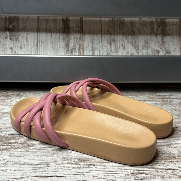 J. Crew Cream & Pink Slides Women’s Sz 10 - Picture 7 of 11